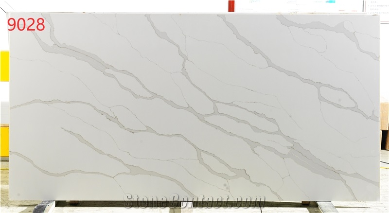Opaly White Calacatta Artificial Quartz Stone Slab