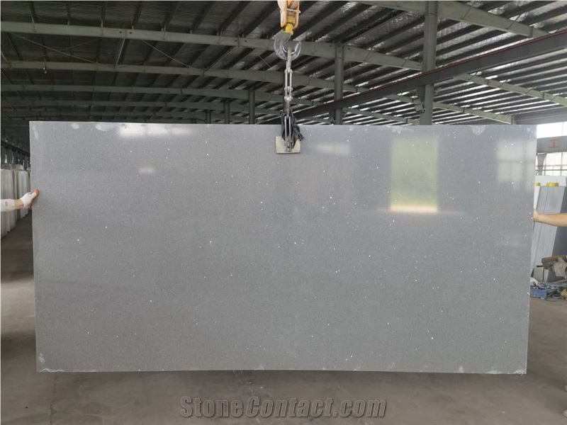 Pure Grey quartz slab for sales