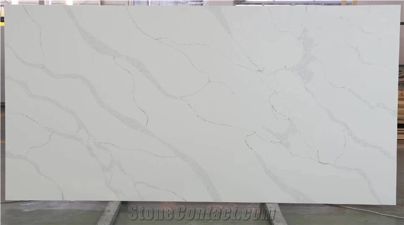 Pure White Countertops Calacatta Artificial Quartz Slabs