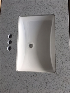 Quartz Bathroom Countertop Whith Single Ceramic Basin
