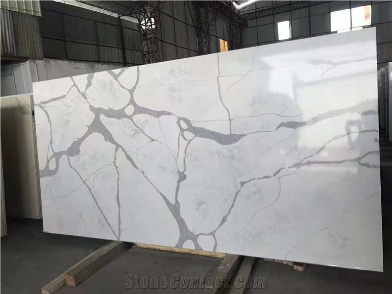 Quartz Big Veins Calacatta White Engineered Marble