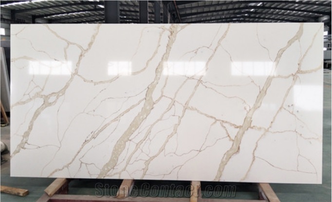 Quartz Stone, Venus Calacatta White Quartz Stone Slab from Malaysia ...