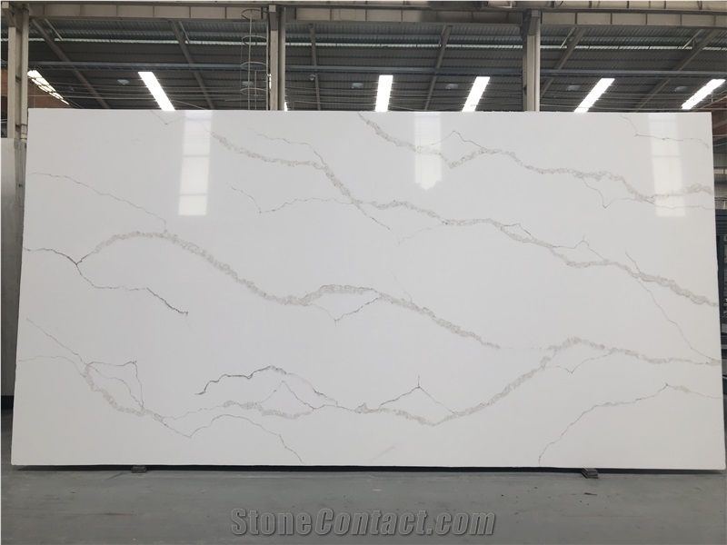 Solid Surface Artificial Stone Kitchen White Quartz slab