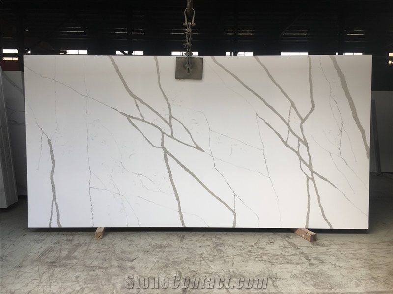 Solid Surface Artificial Stone Kitchen White Quartz slab