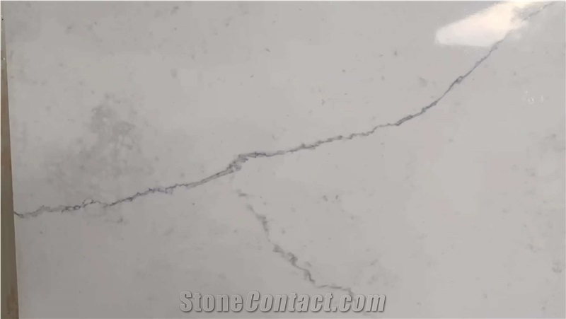 white color calacatta marbling quartz slab for interior