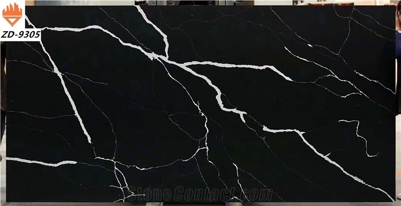 white Vein black Calacatta Artificial Quartz Stone Slabs
