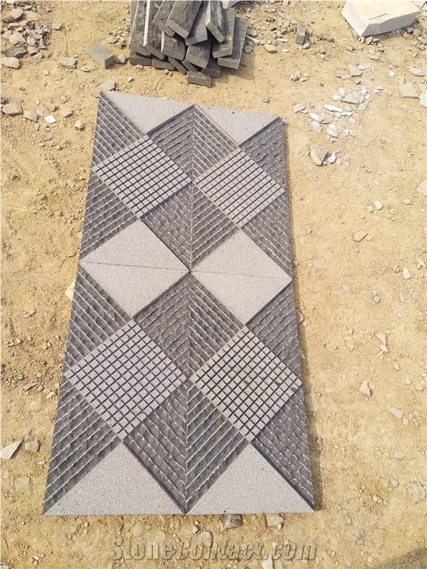 Basalt tiles with pattern