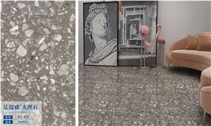 Grey Engineered Stone Marble Slab Floor Tile