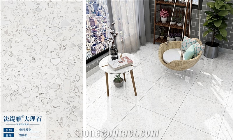 White Terrazzo Slab Exterior Floor Tile Wall Tile