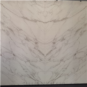 Polished Calacatta white 6mm sintered stone slab interior
