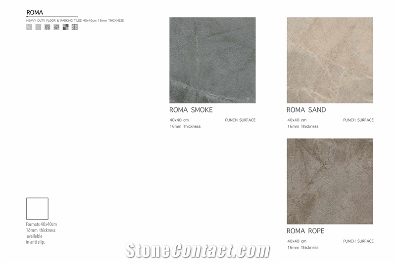 Florence Roma 400x400 Parking Tile16 mm