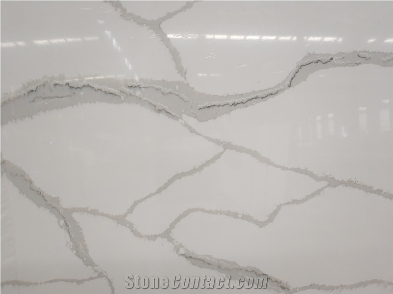 High Qulaity White Quartz With Marble Veins 