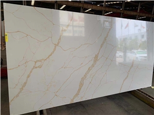 White Calacatta Quartz Solid Surface Engineer Stone