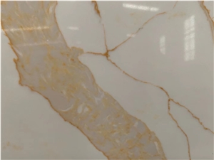 White Calacatta Quartz Solid Surface Engineer Stone