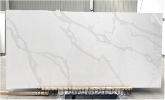 Calacatta Oro Marble Quartz Artificial Stone Slab Tiles 