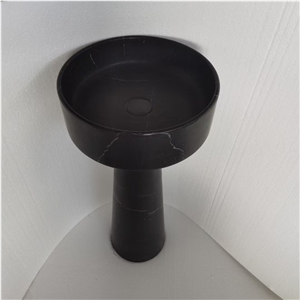 China Nero Marquina black marble sink basin honed polished