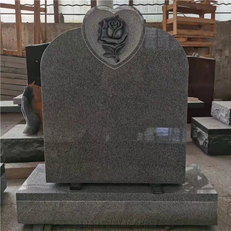 Silver grey granite G633 headstone monument tombstone