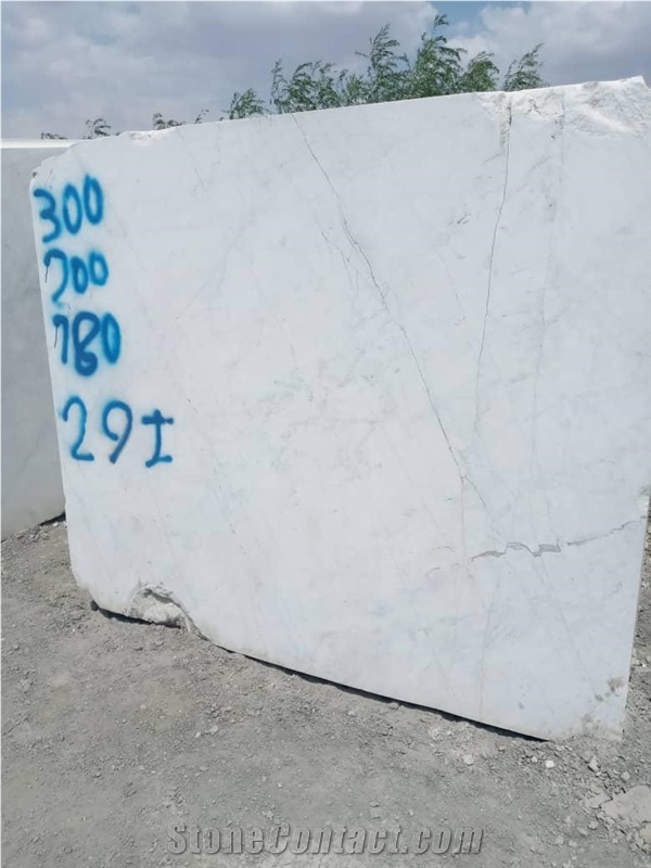 Bianco crystalline marble blocks