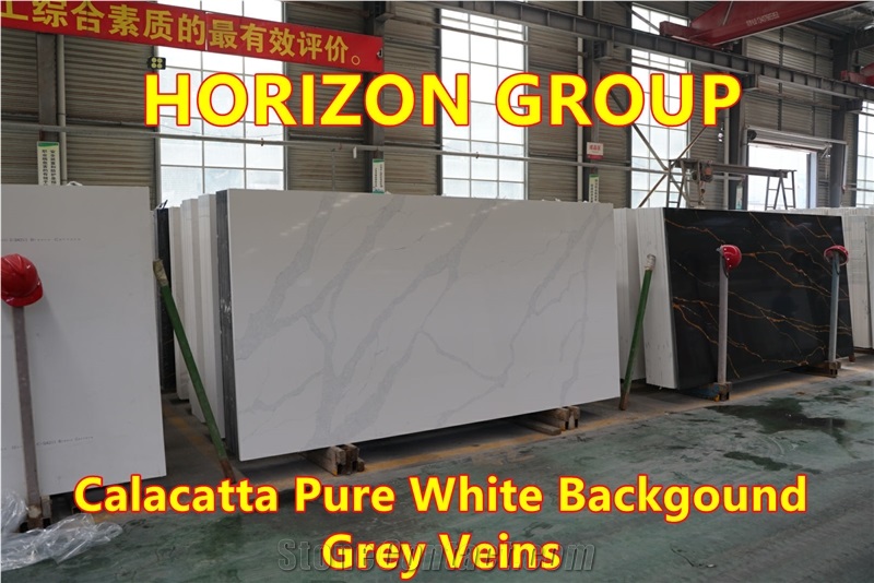 Artificial quartz stone slab calacatta Horizon Group