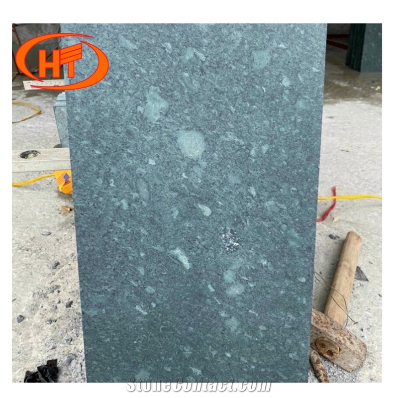Honed Green Stone LimeStone Tile From Vietnam