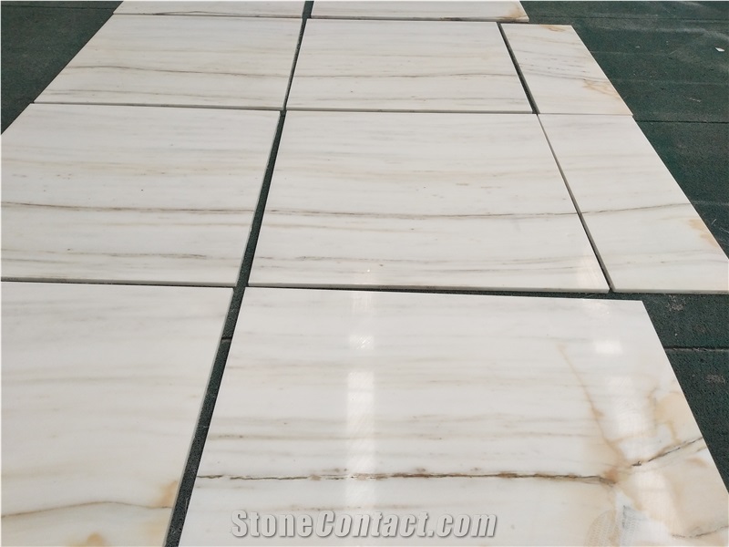 300X300x10mm Thin Straight Vine White Marble Tiles 