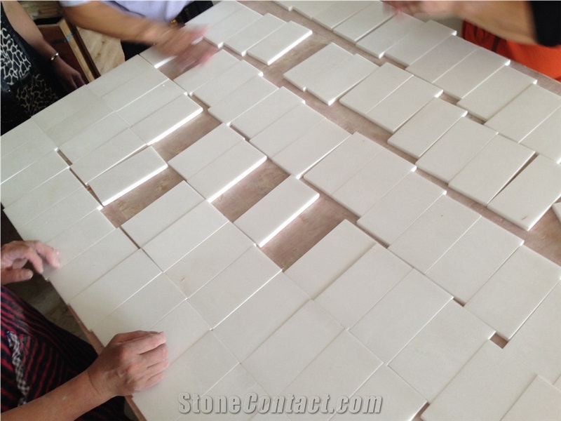 Absolute White Marble Tiles 2"X4" Splash Tiles