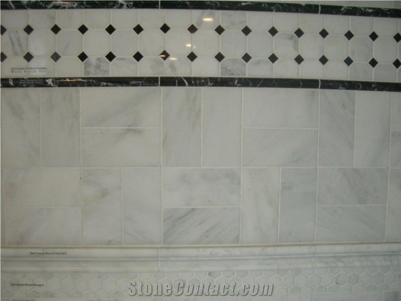 Bianco Carrara Marble Brick Tiles For Kitchen 