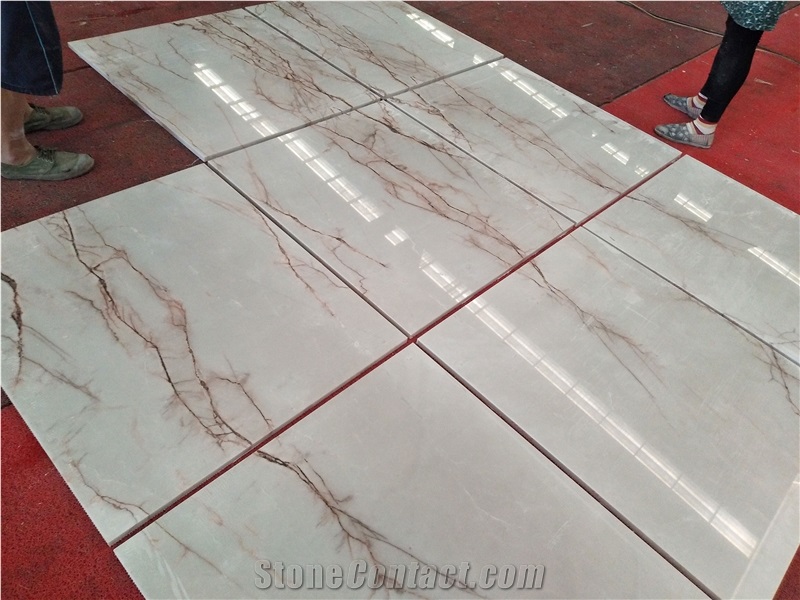 China Red Spider Marble Tiles 900X900mm Flooring 