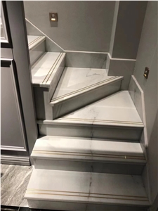 columbia white marble step threshold tiles staircase