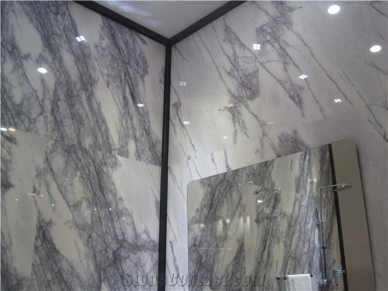 Greylac Marble Wall Floor Hotel Project Bathroom Design