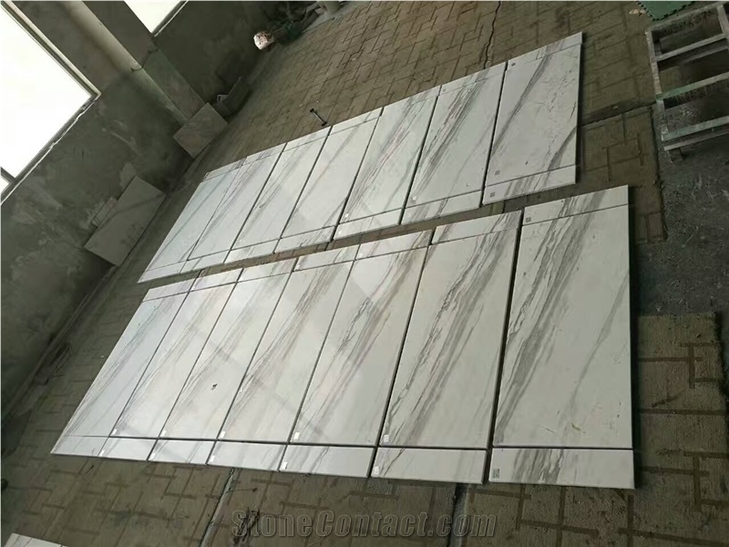 Macedonian White Marble Tiles for mall floor project 