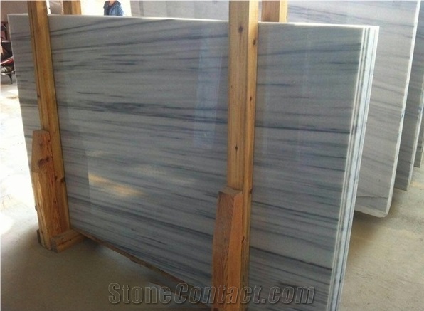 Moire Bai Tianran White Marble Slabs Pale Limestone In China