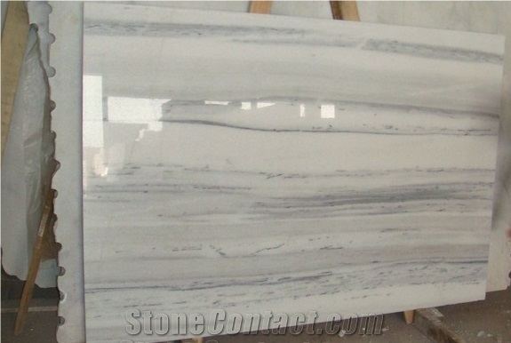Nice White Wooden Marble Big Slabs, China White Marble