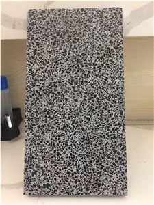 black authentic terrazzo glass floor kitchen tile
