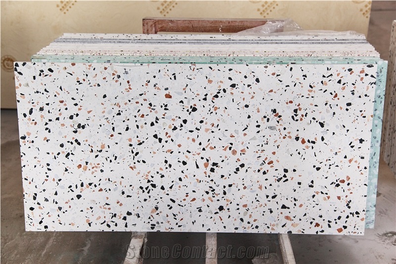 white glass terrazzo bath floor tile pin marble look wall 