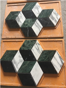 3D Marble Bath Wall Mosaic Design Hexagon Backsplash Tile