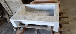arabescato corchia bathroom wash basin dropin rectangle sink