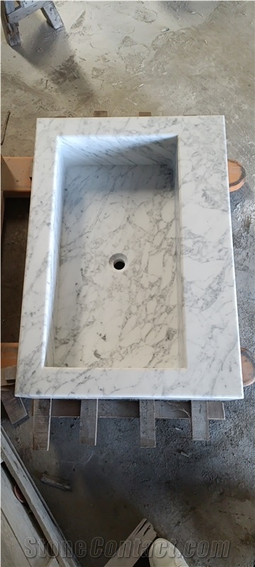 arabescato corchia bathroom wash basin dropin rectangle sink