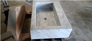 arabescato marble bathroom farm wash basin sqaure sink