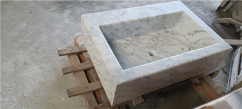 arabescato marble bathroom farm wash basin sqaure sink