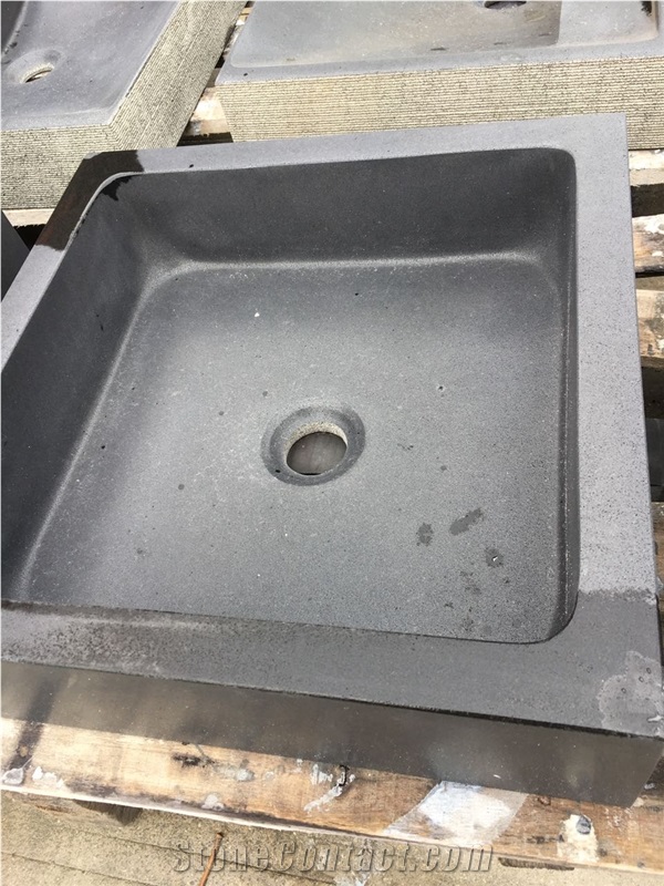 black basalt bathroom vessel sink absolute black wash basin