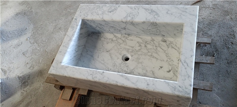 drop-in italy marble bathroom sink arabescato sea wash basin