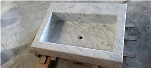 drop-in italy marble bathroom sink arabescato sea wash basin
