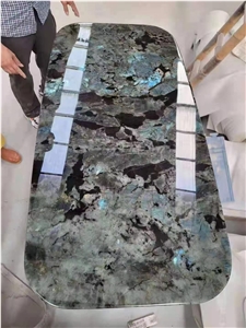 granite cafe work table top labradorite blue waterjet table