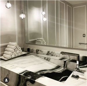 integrated marble bathroom wash sink basin panda white sink