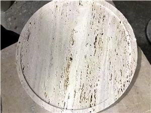 ivory travertine waterjet restaurant coffee table top