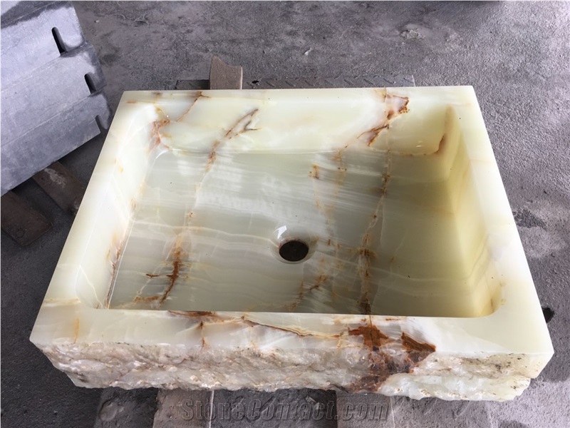 light green wash vessel basin onyx rectangle farm sink basin