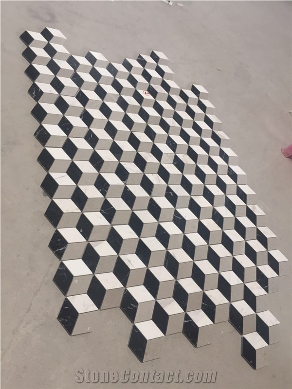 Marble 3D Mosaic Pattern Design Tile Ariston Hexagon Floor 