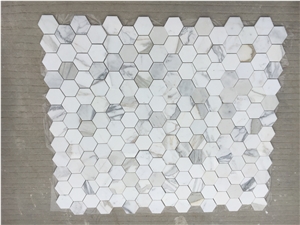 Marble Bath Mosaic Design Tile Calacatta Gold Hexagon Floor