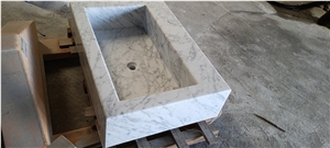 marble bathroom square sink arabescato vagli wash basin